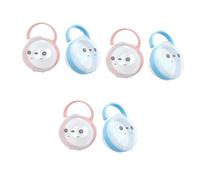 BESTonZON 6pcs Portable Pacifier Storage Case for Boy Girl Newborns Panda Pattern Holder for Travel Outdoors and Keeping Pacifiers Clean and Safe Random Color