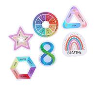 BESTonZON 6pcs Rainbow Geometric Sensory Fingertip Stickers Textured Diamond Pattern Adhesive Calming Stickers for Uneasy Students Soothing Rough Texture Desk and Phone Back