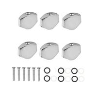 BESTonZON 6pcs Silver Guitar Tuner Handles String Tuner Caps Locking Function for Acoustic and Electric Bass Guitars Replacement Parts