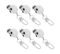 BESTonZON 6pcs Skull Design Keychains Portable Horror Key Ring for Bags Unique Halloween Decor Lightweight Skull Pendants for Party Favors and Home Accessories