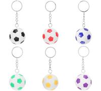 BESTonZON 6pcs Soccer Pendant Key Chain Soccer Keychain Pendants Lightweight Collectible Designs Stainless Steel Metal for Men Women Team Souvenir Party Favors
