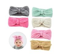 BESTonZON 6pcs Warm Bulky Crocheted Headband for Women Knitted Headwrap Adorable Bowknot Boys and Girls Boy Girl