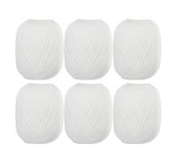 BESTonZON 6Pcs White Cashmere Yarn for Hand Knitting and Crocheting, 3-Ply Fine Soft Wool Yarn for Scarves, Hats, Sweaters, Cardigans, Shawls, and Gloves DIY Projects
