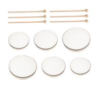 BESTonZON 6pcs Wood Frame Hand Drum Set with Sticks Portable Musical Percussion Instruments for Adults Educational Rhythm for Parties Weddings and Sensory Development
