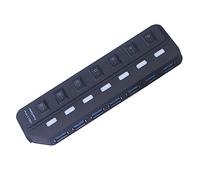 BESTonZON 7-port Usb 3.0 Hub for Laptop 7-in-1 Hub Adapter Usb Splitter Computer Accessories Uk Plug