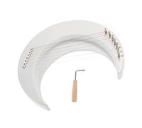 BESTonZON 7 String String Wooden Moon Lyre Harp with Tuning Wrench Compact Crescent-shaped Musical Instrument for Adults Portable Lightweight Design for Travel and Home Use