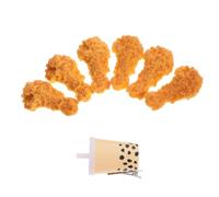 BESTonZON 7pcs Cute Realistic Design Fried Chicken Leg and Milk Tea Hair Clips for Women, Pvc Material Hair Accessories for Home Decor and Photography Props Random Color