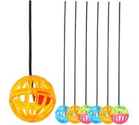 BESTonZON 7Pcs Reptile Bell Balls with Suction Cup Interesting Hanging for Bearded Dragons and Small Lizards Sturdy Stress Relief for Terrarium Tanks