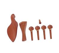 BESTonZON 7pcs Violin Set Jujube Wood Parts Shoulder Rest Chin Rest Strings Tailpiece