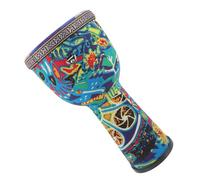 BESTonZON 8-inch Hand Djembe Drum for Beginners Lightweight African Drum for Boys and Girls and Adults Hand-carved Colorful Elephant Design Percussion Instrument for Music Education