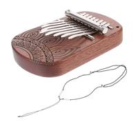BESTonZON 8-key Kalimba Thumb Piano for Beginners, Patterned Mini Finger Piano Musical Instrument, Portable Wood Tone Kalimba for Music Practice and Travel