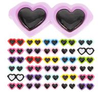 BESTonZON 80pcs Mini Sunglasses Shaped Embellishments Small Sunglasses Crafts Resin Decorative Wear Resistant Assorted Color Creative Design 1.57x0.71x0.12in for Shoes Random Color