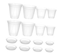 BESTonZON 8pcs Clear Plastic Plant Pots with Root Control for Orchids Succulents Roses Thickened Nursery Planters with Transparent Design for Indoor and Outdoor Gardening