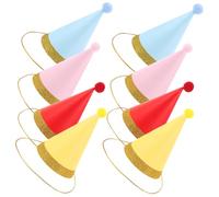 BESTonZON 8pcs Dog Birthday Hat for Birthday Party Decoration Supplies Charms Grooming Accessories for Holiday Wedding Puppies Kittens
