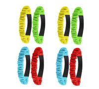 BESTonZON 8pcs Elastic Legged Race Bands Straps for Relay Race Games Birthday Carnival Field Day Outdoor Team Competition with Bright Colors Red Yellow Blue Green