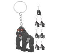 BESTonZON 8pcs Gorilla Keychains Charms Cute Animal Key Ring Hanging Ornaments for Favors Vibrant Gorilla Shape Pendants for Bags and Backpacks