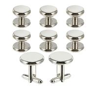 BESTonZON 8pcs Mens round Copper Cufflinks Set for French Cuff Shirts with Comfortable Fit and Easy Organization, Classic Style Accessories for Wedding and Evening Galas