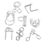 BESTonZON 8pcs Metal Logic Unlocking Puzzles Brain Teaser Disentanglement for Students Educational Skill Development and Critical Thinking Training