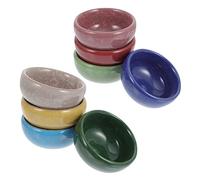 BESTonZON 8pcs Mini Ceramic Ice Crack Succulent Plant Pots with Drainage Small Flower Planters for Indoor Outdoor Household Gardening and Desktop Decoration