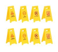 BESTonZON 8pcs Miniature Traffic Warning Sign for Small Lightweight Plastic Road Barricade Models Educational Cognitive Playset for Safety Learning and Pretend Play
