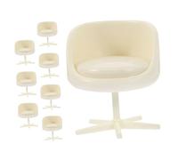 BESTonZON 8pcs Scale Miniature Office Swivel Chairs Plastic Dollhouse Furniture for Architectural Models Realistic Rotatable Design for Gaming Studying and Home Decor