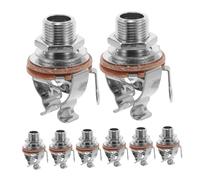 BESTonZON 8pcs Silver Mono Output Jack for Electric Bass Guitar Multipoint Contact Hardware with Electromagnetic Shielding Stable Signal Connection Easy Installation Musical Instrument