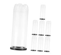 BESTonZON 8Pcs Transparent Tennis Ball Storage with Black Lid PVC Tube for Identification Dustproof Moisture Resistant Holder for Training Matches and Pickleball Accessories