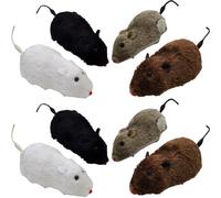 BESTonZON 8pcs Wind up Mice Cat Interactive Cat Mouse Plush Plastic 4.72x2.08x1.57in Exercise Indoor Play Random Color