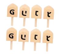 BESTonZON 8pcs Wooden Hanukkah Dreidels for Chanukah Games Sturdy Wood Spinning Tops with Intricate Designs Traditional Holiday for Jewish Party Indoor Outdoor Gatherings