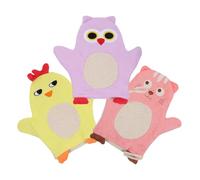 BESTonZON 9pcs Boy Girl Bathing Scrubber Soft Cotton Pads Cartoon Bath Mitt for Shower Boys Born