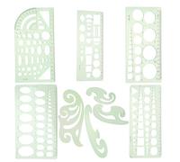 BESTonZON 9pcs Geometric Stencil Ruler Set for Drawing Circles and Ovals, Plastic Multifunctional Circle and Oval Templates for Artists and Drafting, Office Measuring Supplies for Technical