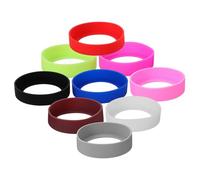BESTonZON 9Pcs Silicone Cup Sleeve Slip Protective Bottle Holder Heat Resistant Flexible Wave Design for Household Mugs and Water Bottles Multi Color