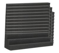 BESTonZON Acoustic Panels Sound Absorbing Sponge 12pcs Trapezoidal Black for Noise Reduction and Soundproofing in Home Theater and Vocal Rooms