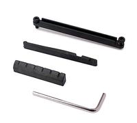 BESTonZON Adjustable Acoustic Guitar Bridge Saddle and Upper Lower Nut Set Black Guitar Nut and Saddle