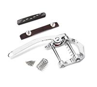 BESTonZON Adjustable Archtop Guitar Bridge Silver Jazz Guitar Tailpiece Electric Tremolo Bridge
