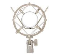 BESTonZON Adjustable Microphone Stand Shock Mount White Desktop Mic Holder for Recording Compatible Snowball