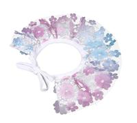 BESTonZON Adjustable Purple Lace Pet Collar Heart and Bow, Wear-resistant Decorative Dog and Kitten Scarf, Small Size M, Spring Floral Design for Puppies and Cats