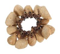 BESTonZON African Tribal Nutshell Handbell Bracelet Craft Dance Shaker Wristband Percussion Musical Instrument for Yoga Adults Party Accessory