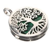 BESTonZON Alloy Tree of Life Pendant with Synthetic Peacock Gemstone, Hollow Craft Stone Charm for Necklace Jewelry Making DIY Crafting Supplies