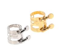 BESTonZON Alto E Flat Saxophone Ligature Clips Reed Holder Accessories with Smooth Rounded Edges for Use Assorted Gold and Nickel Finish Replacement for Broken Old Sax Clips