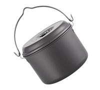 BESTonZON Alumina Camping Pot with Folding Handle for People Scratch-resistant Hiking Cookware for Backpacking Picnics Outdoor Cooking Portable Lightweight Cook Kit