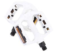 BESTonZON Aluminium Alloy Bike Pedal with Single Rolling Ball Bearing Durable Multi Purpose Flat Pedals for Commuting Road Cruiser Bicycles Easy to Install Milk White Finish