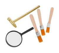 BESTonZON Archaeology Science Kit for Geology Rock Hammer Mallet Brush Magnifier Complete Excavation Tools Set for Teamwork Pretend Play