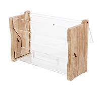 BESTonZON Automatic Chicken Feeder Rutin Food Container Multi-use Poultry Feeding Box Wooden Medium Size for Parrots and Birds