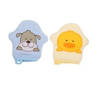 BESTonZON Baby Bath Mitt Washcloths Gloves Cartoon Star Printed Duck Dog Bath Sponge Cotton Soft Body Scrub for Toddler Boys and Girls Shower 2Pcs