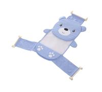 BESTonZON Baby Bath Seat Mesh for Newborns and Infants Blue Cartoon Bear Bathtub Support Net with Non-Slip Backrest and Soft Headrest Baby Shower Bathing Mat Suitable for Bath Tubs