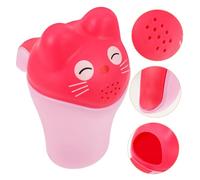 BESTonZON Baby Shampoo Cup Convenient Water Filling Without Opening Lid for Boys and Girls Pp Material Pink with Easy to Hold Handle Cartoon Shape, for Shampooing and Bath Wash