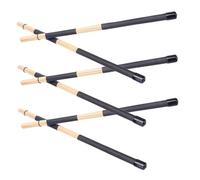 BESTonZON Bamboo Drum Brushes Sturdy Rod Drumsticks for Percussion Instruments 3 Pairs with Plastic Handles, Gentle Uniform Sound, for Beginners
