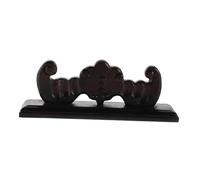 BESTonZON Bamboo Flute Display Stand Elegant Wooden Rack for Two Wind Instruments Multi Functional Holder with Intricate Relief Craftsmanship for Music Rooms Practice Spaces