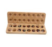 BESTonZON Bamboo Mancala Board Game for Colorful Beads Portable Educational Stone Chess for Enhances Critical Thinking and Math Skills for Family Travel and Parties